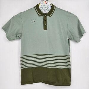 Radmor Polo Shirt‎ Mens XL Short Sleeve Golf Green Striped Casual Preppy